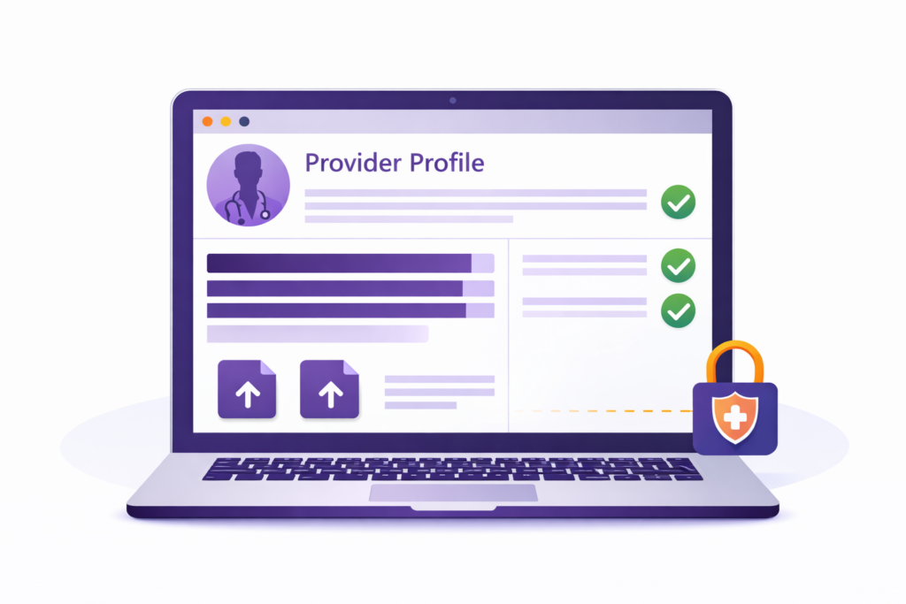 CAQH profile setup and management for provider credentialing