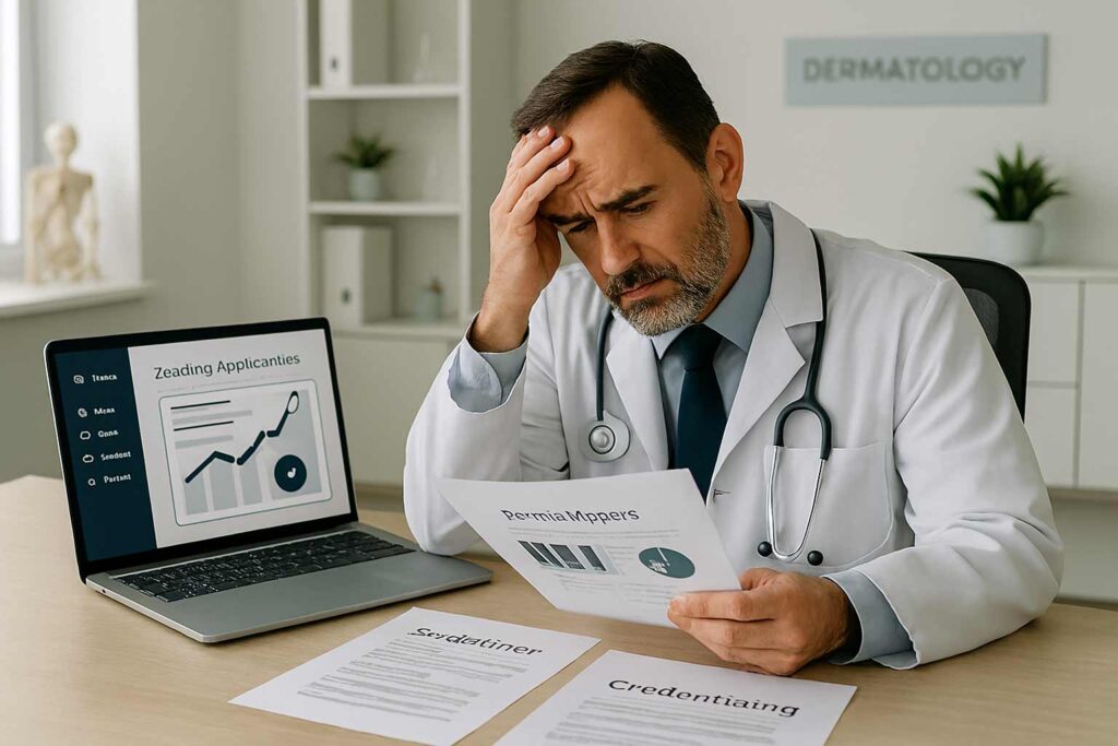 Dermatology credentialing delays caused by paperwork issues