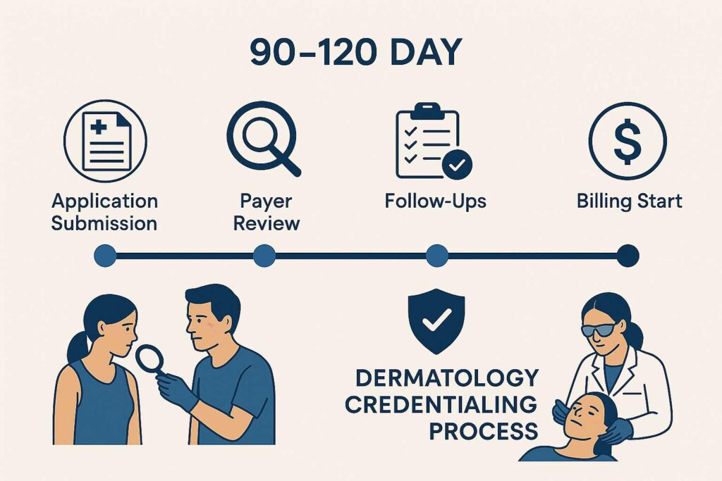 Dermatology credentialing timeline from application to approval