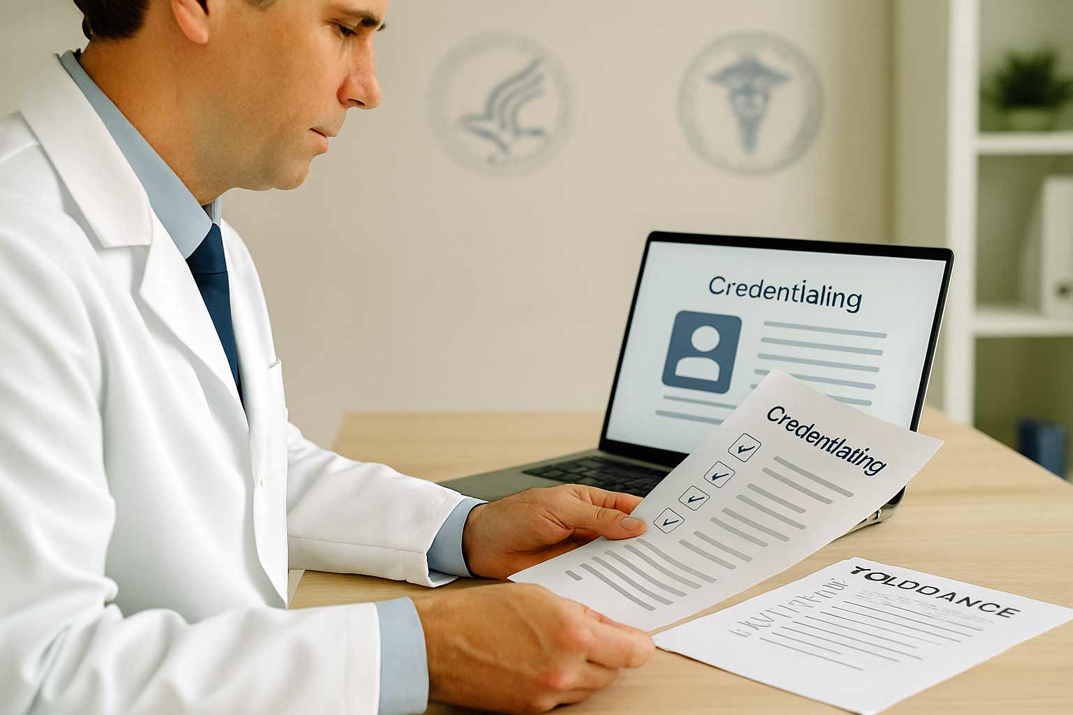 Provider enrollment and credentialing process for healthcare providers billing insurance
