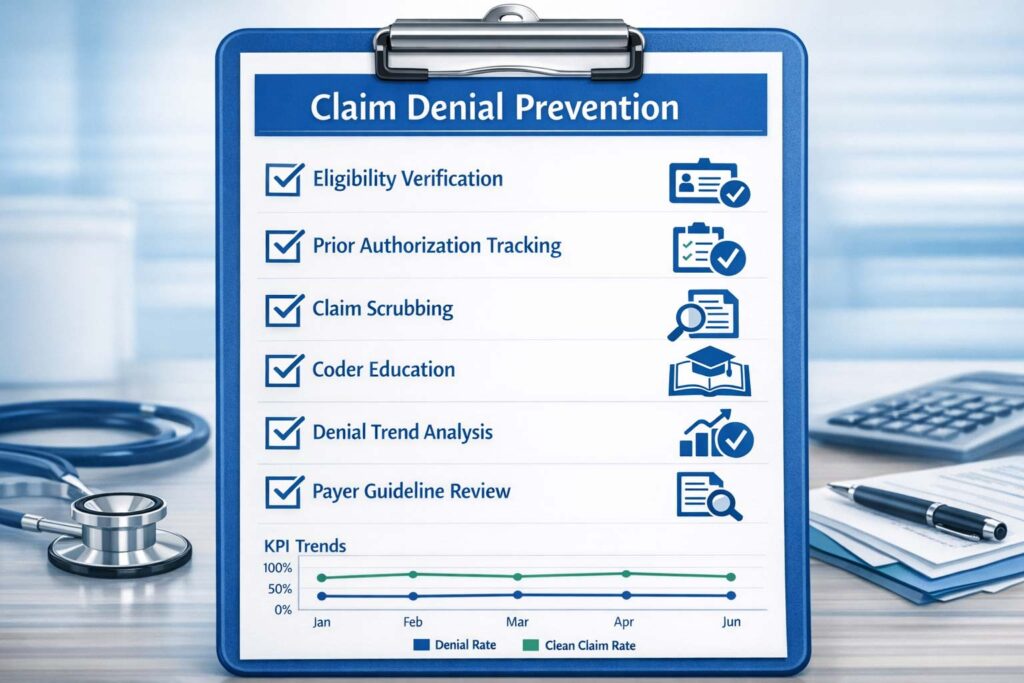 Medical billing claim denial prevention checklist for healthcare providers